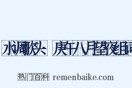 水调歌头·庚午八月望夜组词是什么意思的图片